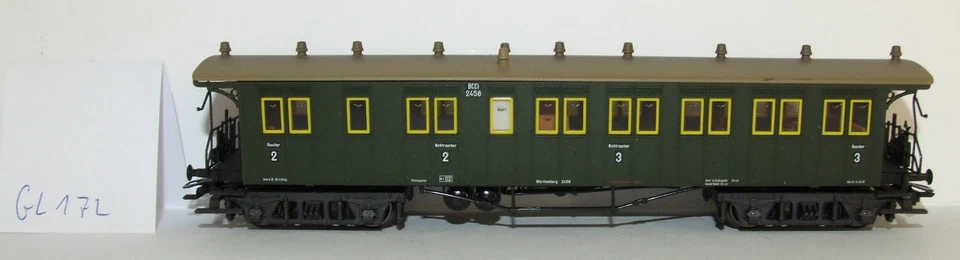 GL172 Märklin 42103 Schnellzug-Plattformwagen BCCi 2./3.Kl. W.St.E.  - Bild 1 von 1