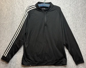Adidas 1/4 Zip Track Jogger Golf Pullover Black White Stripes Size XL - Picture 1 of 11