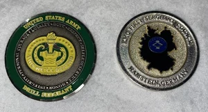 US Army 80th Division Drill Sergeant School & Sergeant Council Ramstein Coins - Picture 1 of 3