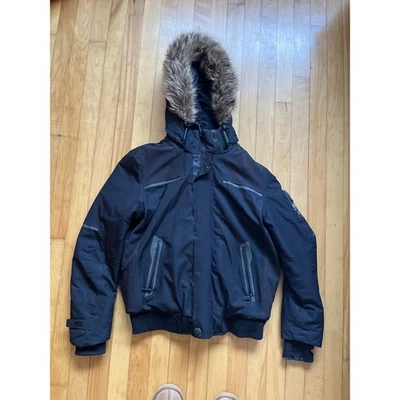 Point Zero Mens Black Fur Hooded Bomber Jacket Limited Edition size S / P - Image 1 of 4