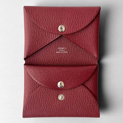 Artículo HERMES Galvi Duo Burdeos Billetera Estuche para Tarjetas Estuche para Monedas HERMES Foto 1 de 4