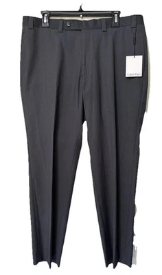 NEW Calvin Klein Pants Mens 36x29 Dark Gray Dress Slacks Flat Front Straight - Image 1 of 4