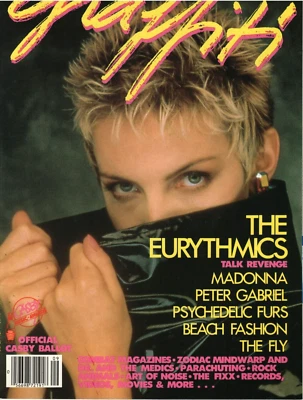 Graffiti Magazine 1986 Eurythmics Madonna Peter Gabriel Psychedelic Furs Fixx - Image 1 of 4