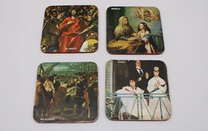Vintage Masters Artwork Coasters - Set of 9 w 2 Sizes - Picture 1 of 10