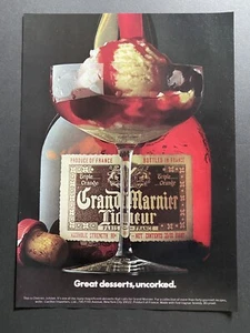 1970s Grand Marnier Liquor Ice Cream Dessert Vintages Alcohol Print Ad - Picture 1 of 3