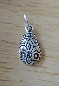Sterling Silver 11x8mm Fleur de Lis Ukrainian style Decorated Easter Egg Charm - Picture 1 of 3