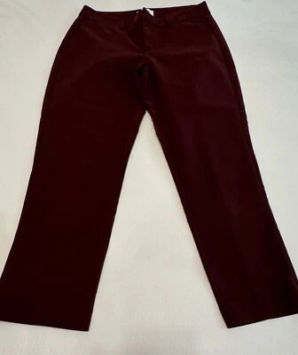 Elle Pants women size 8 Burgundy Cotton Blend Stretch Cropped (P521P) - Image 1 of 4