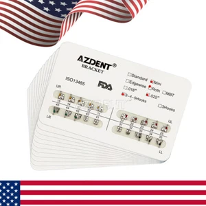 USA AZDENT Staffe ortodontiche in metallo dentali Apparecchi Mini MBT/Roth.022 Ganci 345 - Foto 1 di 17
