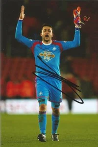 SWANSEA: LUKASZ FABIANSKI SIGNED 6x4 ACTION PHOTO+COA - Picture 1 of 1