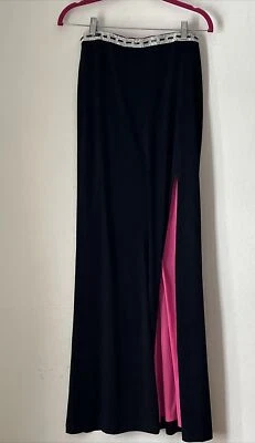 Vestido Nights By Teeze Me Grande Negro Rosa Sin Tirantes Hoco Columna Abertura Alta De Colección Foto 1 de 4