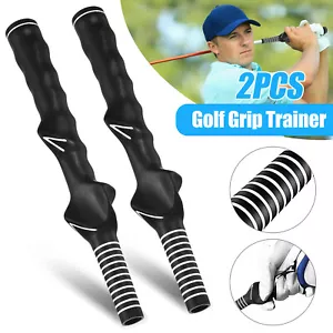 2Pcs Right-Hand Golf Swing Training Grip Standard Teaching Aid Warm Up Trainer - Picture 1 of 7