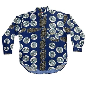 Vtg 80s Mossimo Aloha Hawaiian Long Sleeve Button Up Shirt, Large - Picture 1 of 4