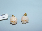 Boucles d'oreilles corail rose en or véritable 18 carats boucles d'oreilles authentiques fille 