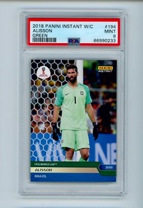 2018 Alisson Panini Instant FIFA World Cup Green Brazil Soccer Card 3/10 PSA 9