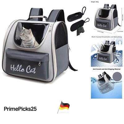 Katzen- und Hundetransportrucksack PVC atmungsaktiv mit Fenster groß - Bild 1 von 4