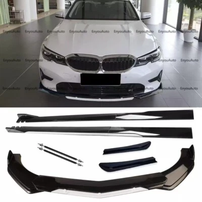 For BMW 740i 750i Series Front Bumper Lip Spoiler 86" Side Skirt Black White - Image 1 of 4