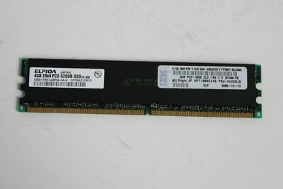 IBM 41Y2815 30R5145 4GB PC2-3200 CL3 DIMM MEMORY ELPIDA EBE41RE4ABHA-4A-E - Image 1 of 2
