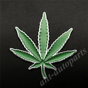 Metal Cannabis Sheets Marijuana Weed Hemp Car Emblem Badge Decal Stickers - Picture 1 of 3