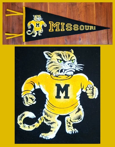 VINTAGE University of Missouri Tigers Football Pennant! WOW! Cover