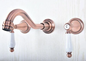 Grifo mezclador fregadero de cocina antiguo de cobre para montaje en pared Dsf507 - Imagen 1 de 9