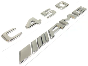 #2 CROMO C450 + AMG REPUESTO PARA MALETERO TRASERO MERCEDES EMBLEMA PLACA CALCOMANÍA TAPA - Imagen 1 de 2