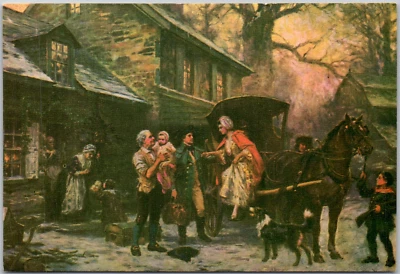 Home For Christmas 1784 Jean Leon Gerome Ferris Painting 1972 Vintage Postcard - Image 1 of 2