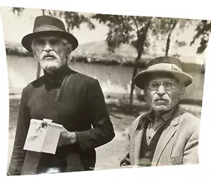 Foto stampa film vintage 2 attori 8 x 10 in filo tondo bordo occhiali cappelli maschili - Foto 1 di 4