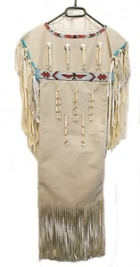 Indianer Kleid Microfase für Kinder Gr.140 handgefertigt traditionell UNIKAT neu - Bild 1 von 5