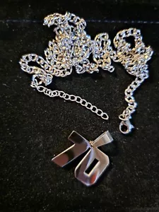 #70 BASEBALL FOOTBALL NUMBER Pendant Charm / 18"-24" STAINLESS CHAIN NECKLACE - Picture 1 of 3