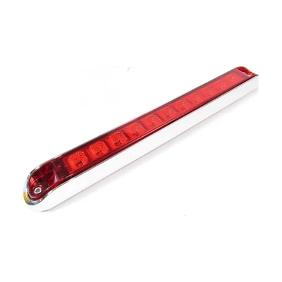 Barra de Luz LED Roja Fortpro 17-6/8" x 2-1/8" con 11 LED, Lente Roja y Ser Cromado Foto 1 de 3