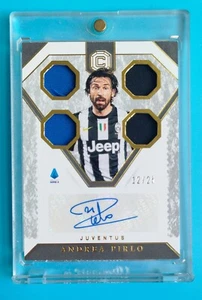 2019-20 Panini Chronicles Juventus Andrea Pirlo Quad Patch Auto  12/25 - Picture 1 of 2