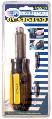 8-in-1 Screwsdriver w/ S/D Handle w/ Bit storage - Phillips, Slotted, Star Bits - Image 1 of 2