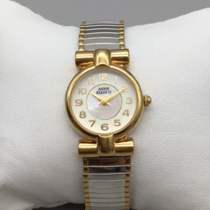 Anne Klein II Watch Women 23mm Silver Gold Tone MOP Stretch Band New Battery - Picture 1 of 14