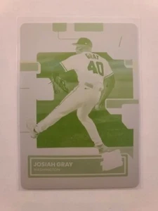 2022 Donruss Rated Rookie Josiah Gray #42 RC Printing Plate 1/1 Nationals - Picture 1 of 2