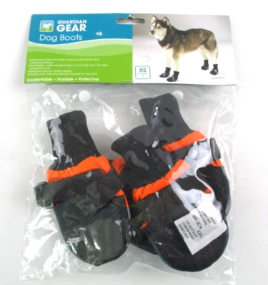 Guardian Gear Waterproof Dog Boots with Reflective Stripe XS Black / Orange NEW - Image 1 of 4