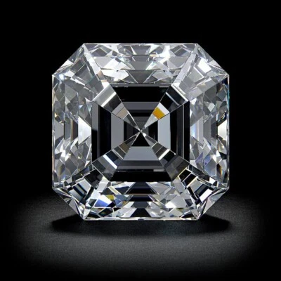 Asscher cut lab Grown First Grade  Diamond 7 mm D - F Certified Loose CVD - Image 1 of 4