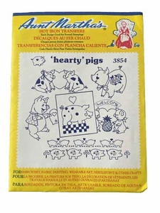 3854 Aunt Martha's Hot Iron Transfers Hearty Pigs for Embroidery Other Crafts - Picture 1 of 1