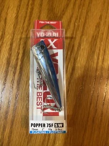YO-ZURI LX Silver Blue Popper 75F SW Top Water Floating 3'' Fishing Lure 3/8 oz - Picture 1 of 1