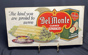 Vintage Del-Monte Canned Asparagus Advertising Cardboard Sign/Poster- 21" by 11"