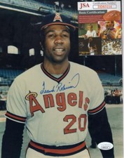 FRANK ROBINSON CALIFORNIA ANGELS SIGNED 8X10 PHOTO JSA DD83114