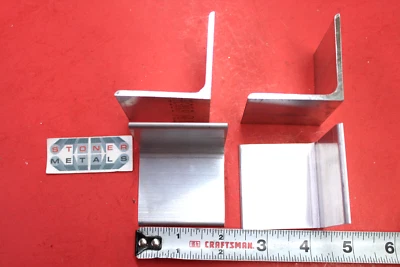 4 Pieces 2"x 2"x 1/4" ALUMINUM 6061 ANGLE BAR 2" long T6 Extruded Standard Stock - Image 1 of 2