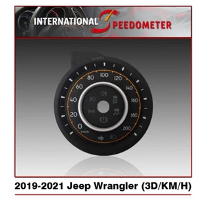 3D Speedometer Faceplate Fits a 2019 to 2021 Jeep Wrangler (Km/h) - Picture 1 of 3