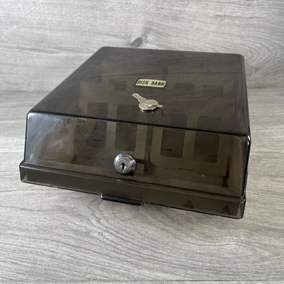 Lockable Disk Bank 3.5” Floppy Disk Storage Box with Key - Image 1 of 4