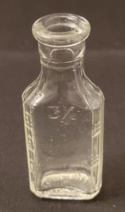 Vintage Owens Embossed Glass Medicine / Apothecary Bottle Marked 3 1/2 - Picture 1 of 11