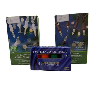 Mainstays 100 Count Outdoor LED Mini String Lights Warm White Multicolor Bulbs - Picture 1 of 3