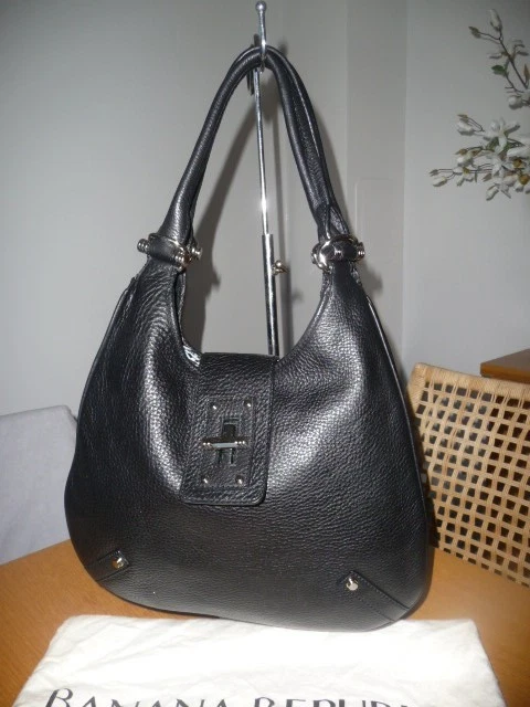 BANANA REPUBLIC BLACK LEATHER BAG WITH DUSTBAG - Image 1 of 4