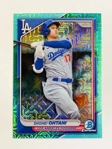 2024 BOWMAN CHROME 33 SHOHEI OHTANI AUQA MOJO RIFRATTORE/125 DODGERS - Foto 1 di 2