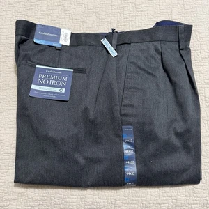 Croft & Barrow Classic Fit Pleated Comfort Waist Dress Pants Dark Gray 44 X 32 - Picture 1 of 12