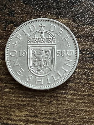 1958 Reino Unido Reino Unido Gran Bretaña moneda real de 1 chelín TB8504* Foto 1 de 2