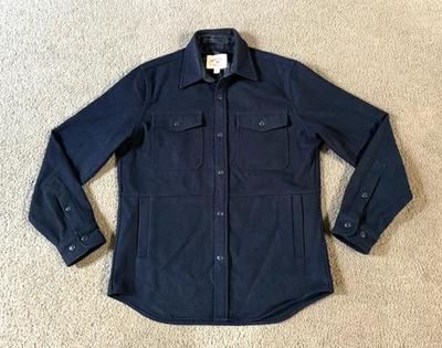 Brooks Brothers Red Fleece Men's Navy Blue Wool Shirt Jacket - Size Medium - Image 1 of 4